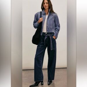 NWOT Free People We The Free Blue Jay Belted Boyfriend Jeans